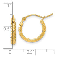 Thumbnail for 14K Polished and Textured Hoop Earrings