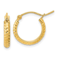 Thumbnail for 14K Polished and Textured Hoop Earrings