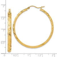 Thumbnail for 14K Polished and Textured Fancy Hoop Earrings