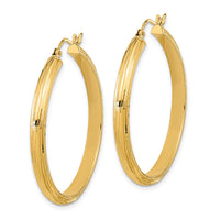 Thumbnail for 14K Polished and Textured Fancy Hoop Earrings