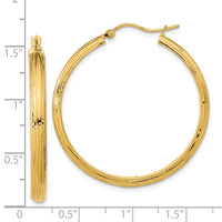 Thumbnail for 14K Polished and Textured Fancy Hoop Earrings