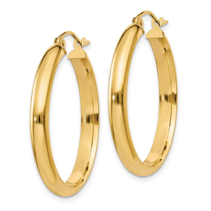 14k Round Tube Hoop Earrings