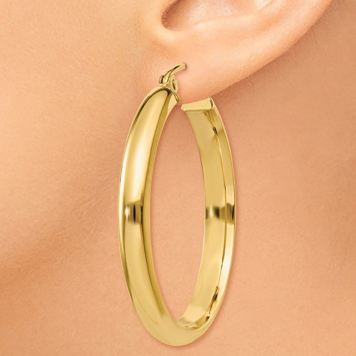 14k Round Tube Hoop Earrings