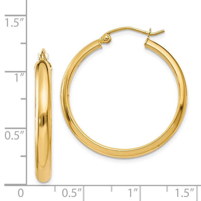 14k Round Tube Hoop Earrings