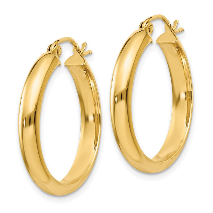 14k Round Tube Hoop Earrings