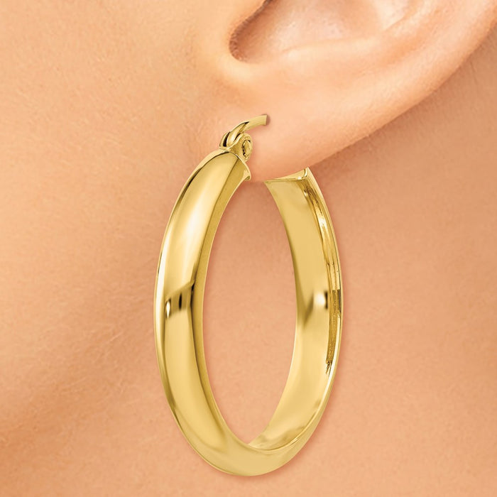 14k Round Tube Hoop Earrings