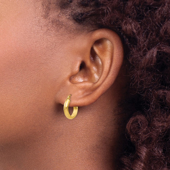 14k Round Tube Hoop Earrings