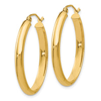 Thumbnail for 14k Polished 3.5mm Oval Hoop Earrings