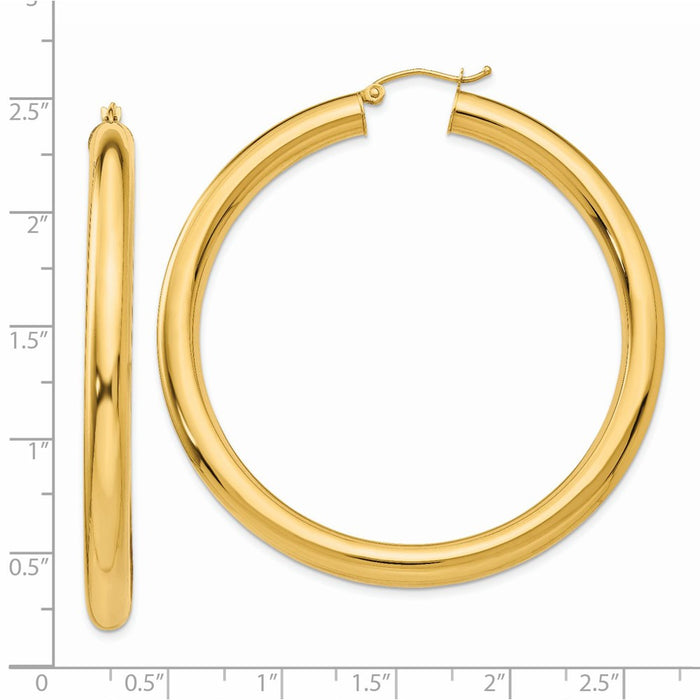 14k Polished 5mm Tube Hoop Earrings