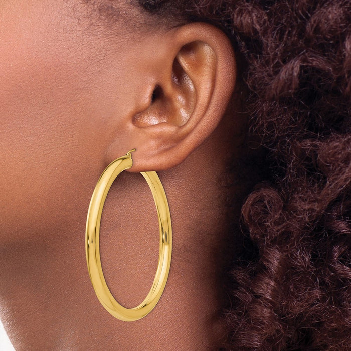 14k Polished 5mm Tube Hoop Earrings