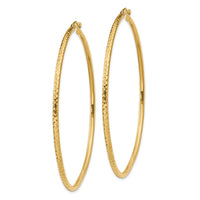 Thumbnail for 14k Diamond-cut 2mm Round Tube Hoop Earrings