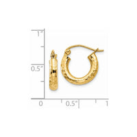 Thumbnail for 14k Diamond-cut 3mm Round Hoop Earrings