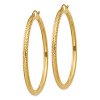 Thumbnail for 14k Diamond-cut 3mm Round Hoop Earrings