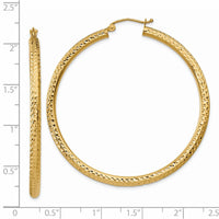 Thumbnail for 14k Diamond-cut 3mm Round Hoop Earrings