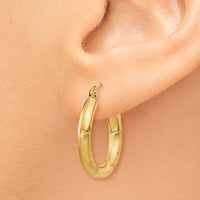 Thumbnail for 14k Satin and Diamond-cut 3mm Round Hoop Earrings