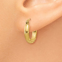 Thumbnail for 14k Satin and Diamond-cut 3mm Round Hoop Earrings