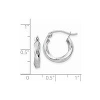 Thumbnail for 14k White Gold 3mm Twisted Hoop Earrings
