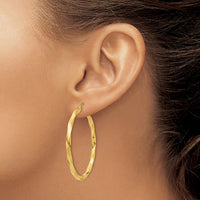 Thumbnail for 14k Polished 3mm Twisted Hoop Earrings