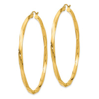 Thumbnail for 14k Polished 3mm Twisted Hoop Earrings