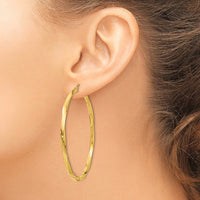 Thumbnail for 14k Polished 3mm Twisted Hoop Earrings
