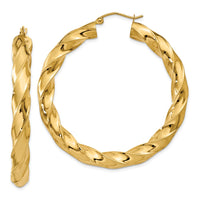 Thumbnail for 14k Polished 5.0mm Twisted Hoop Earrings