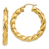 Thumbnail for 14k Polished 5.0mm Twisted Hoop Earrings