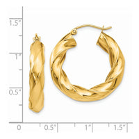 Thumbnail for 14k Polished 5.0mm Twisted Hoop Earrings