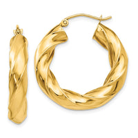 Thumbnail for 14k Polished 5.0mm Twisted Hoop Earrings