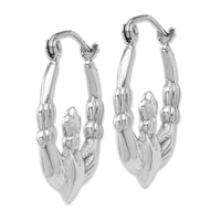 Thumbnail for 14k White Gold Claddagh Hoop Earrings