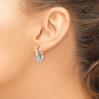 Thumbnail for 14k White Gold Polished Dolphin Hoop Earrings