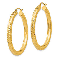 Thumbnail for 14k Diamond-cut 4mm Round Hoop Earrings
