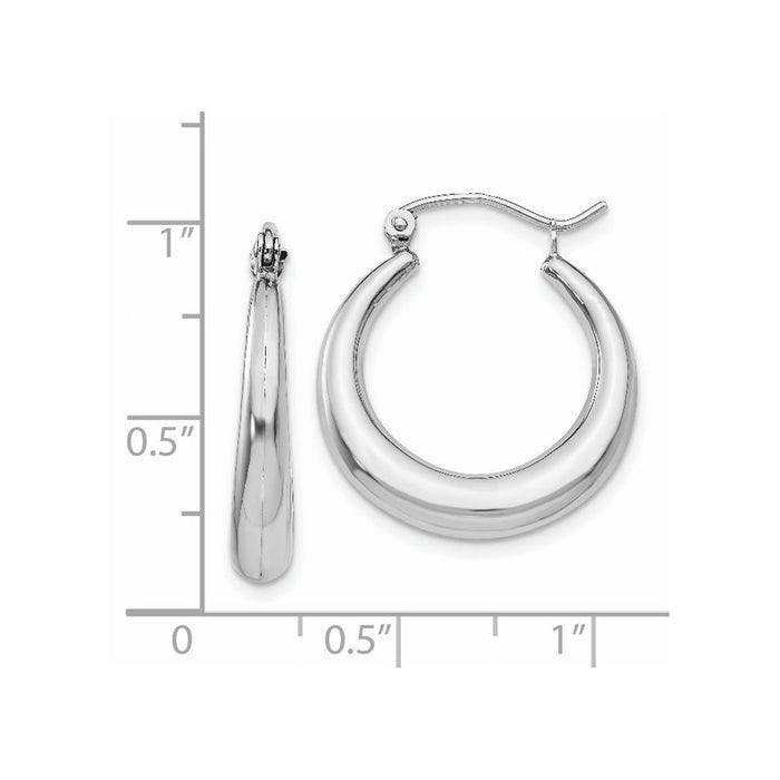 14k White Gold Polished Hoop Earrings