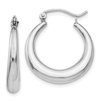 Thumbnail for 14k White Gold Polished Hoop Earrings