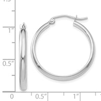 Thumbnail for 14k White Gold Polished Hoop Earring
