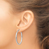 Thumbnail for 14k White Gold Polished Hoop Earring