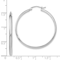 Thumbnail for 14k White Gold Polished Hoop Earring
