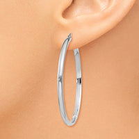 Thumbnail for 14k White Gold Polished Hoop Earring