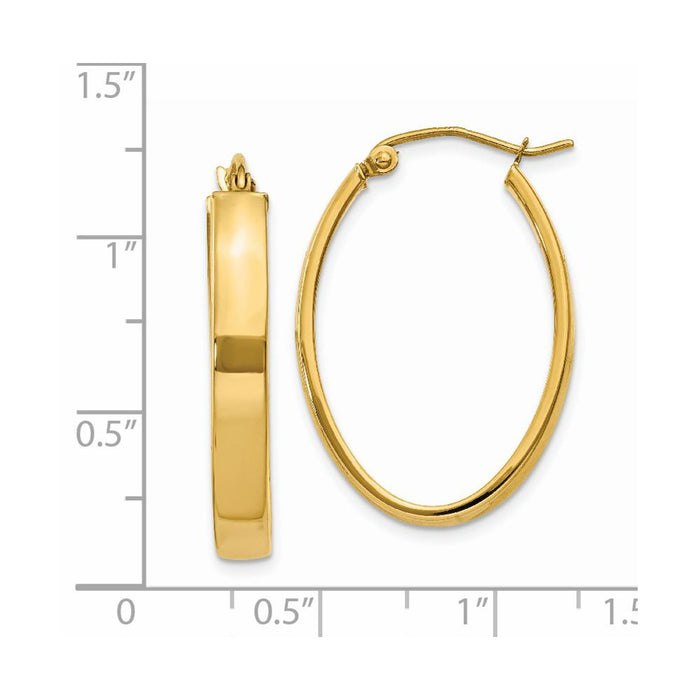 14k Lightweight Oval Hoop Earrings