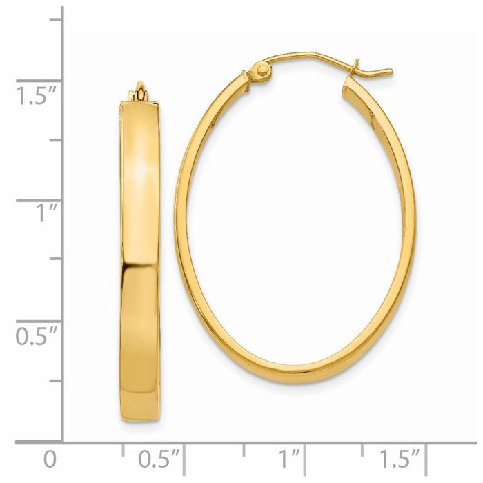 14k Lightweight Oval Hoop Earrings