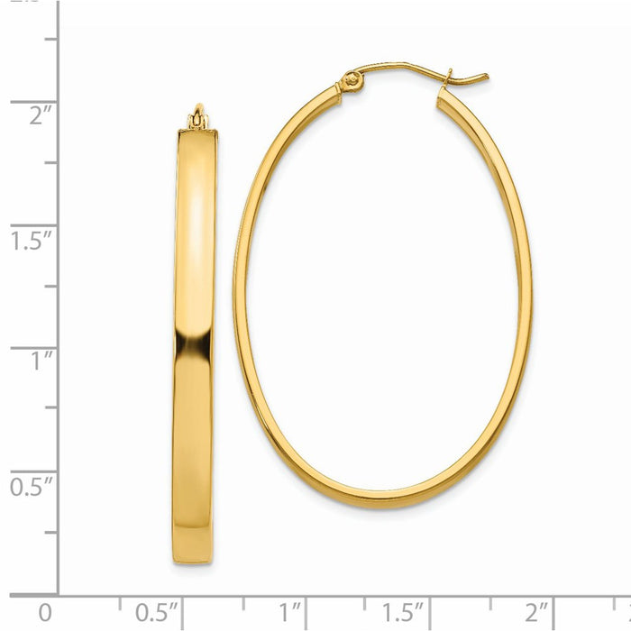 14k Lightweight Oval Hoop Earrings
