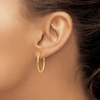 Thumbnail for 14k Lightweight Fancy Oval Hoop Earrings