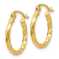 Thumbnail for 14k Twist Polished Hoop Earring
