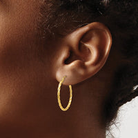 Thumbnail for 14k Twist Polished Hoop Earring