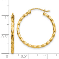 Thumbnail for 14k Twist Polished Hoop Earring