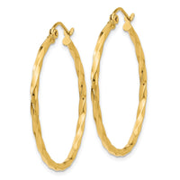 Thumbnail for 14k Twist Polished Hoop Earring