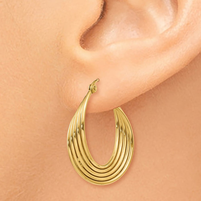 14k Lightweight Fancy Hoop Earrings