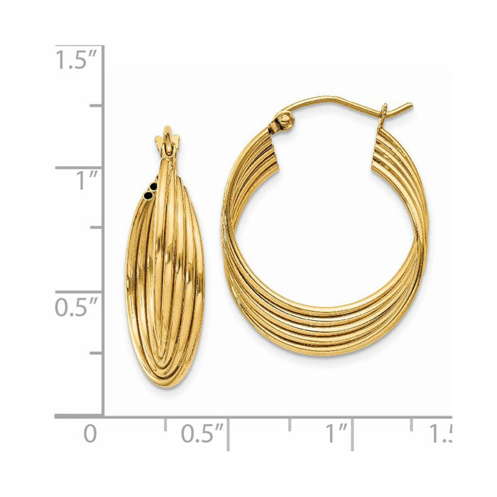 14k Lightweight Fancy Hoop Earrings