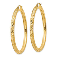 Thumbnail for 14k Diamond-cut 4mm Round Hoop Earrings