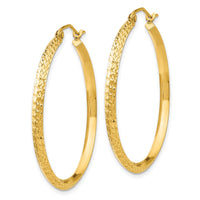 Thumbnail for 14K Knife Edge Diamond-cut Hollow Hoop Earrings