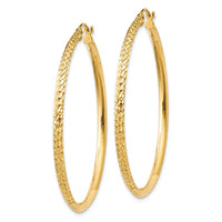 Thumbnail for 14K Knife Edge Diamond-cut Hollow Hoop Earrings